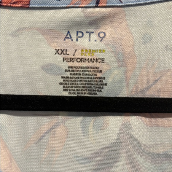 Apt. 9 Blue and Pink Polo Shirt with Floral Design - Picture 2 of 3